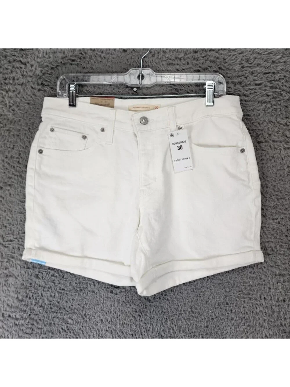 Levi's Shorts Womens 30 White Stretch Mid Rise Mid Length Denim Jean *NWT Read*